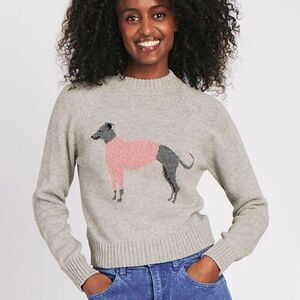 Rachel‎ Antonoff Greyhound Dog Sweater Grey Alpaca Blend XS $348 Stan EUC
